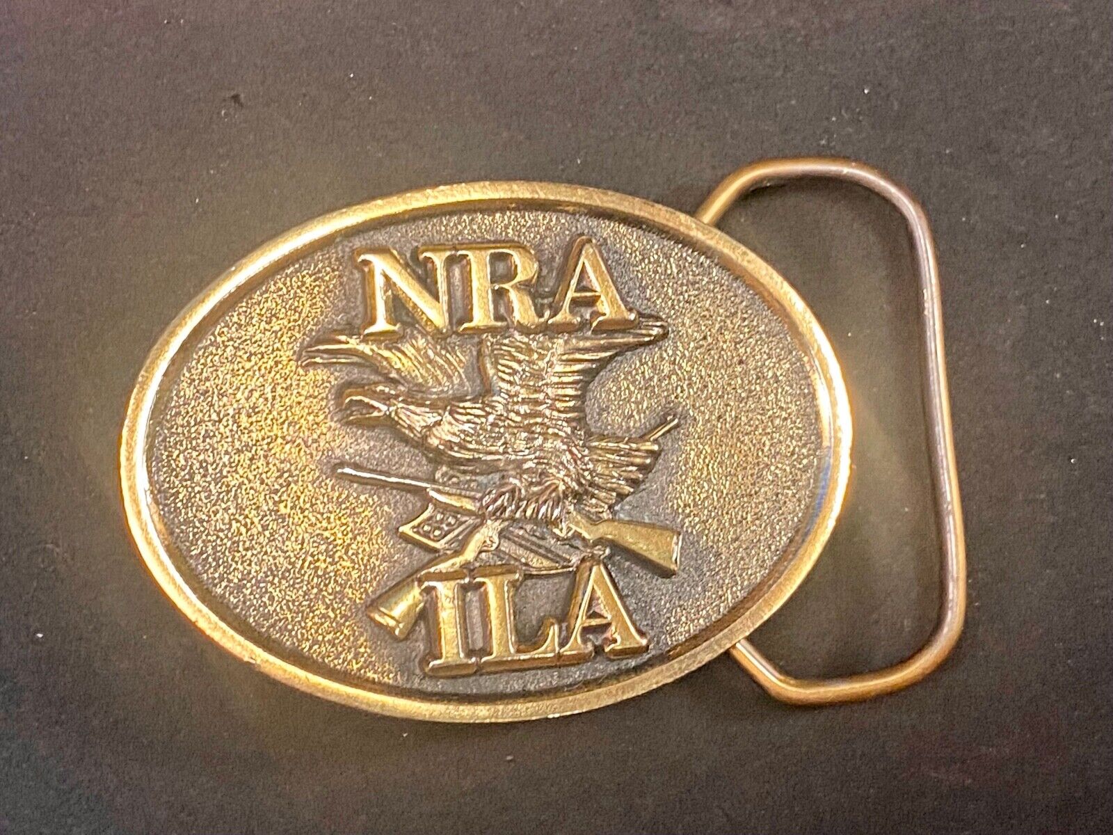 Vintage 1970S Nra Ila  Defender Of Firearms Freedom Belt Buckle 