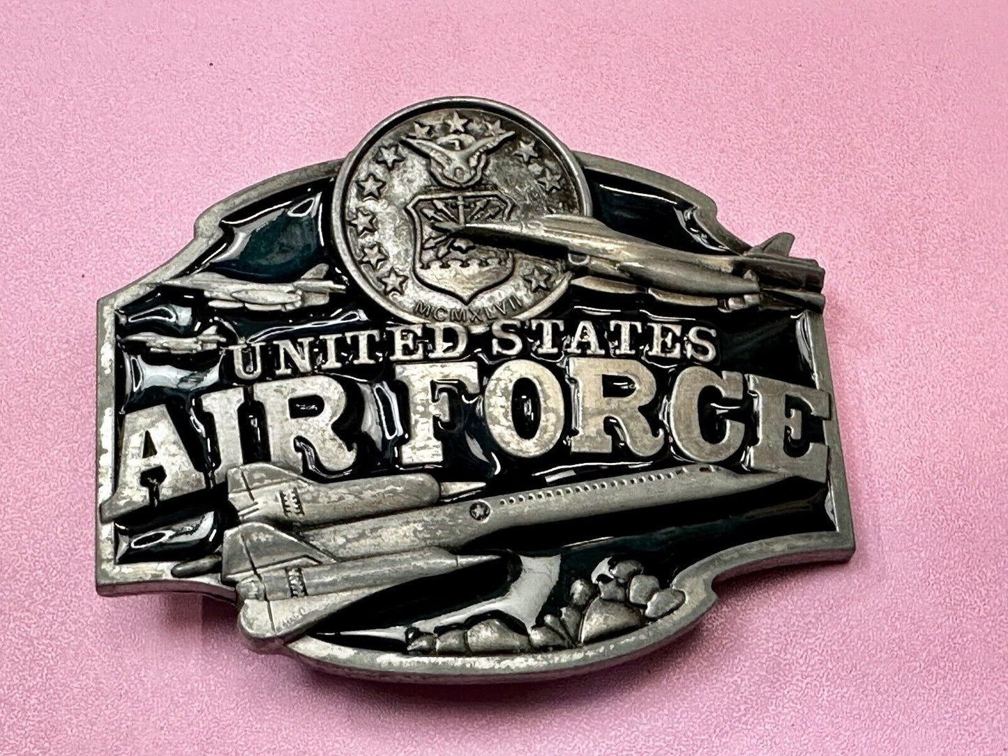 United States Air Force Raised Dimensional Plane Emblem Belt Buckle