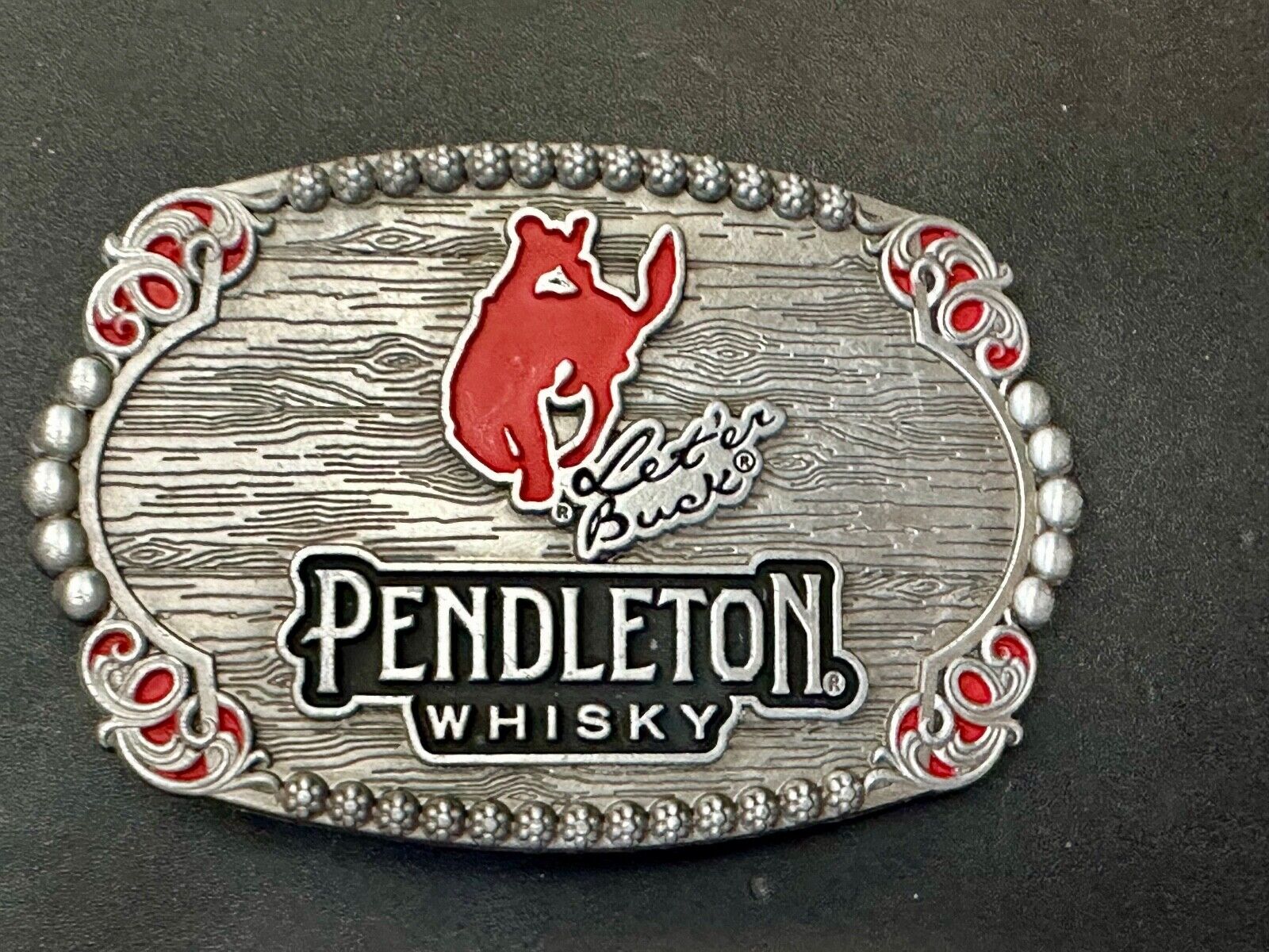 2023 Pendleton Whisky Let'er Buck Montana Silversmith Rodeo Cowboys Belt Buckle
