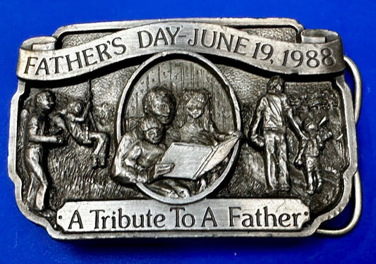 A Tribute to a Father Dad - Vintage Father's Day 1988 Belt Buckle by Creative