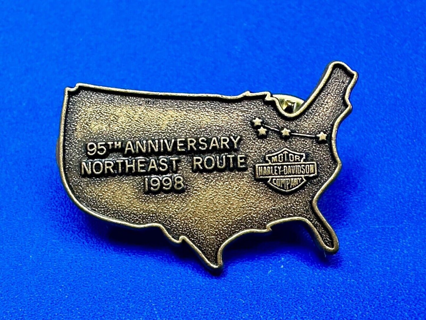 95th Anniversary Northeast Route 1998 USA Map Collectors Harley Davidson Pin