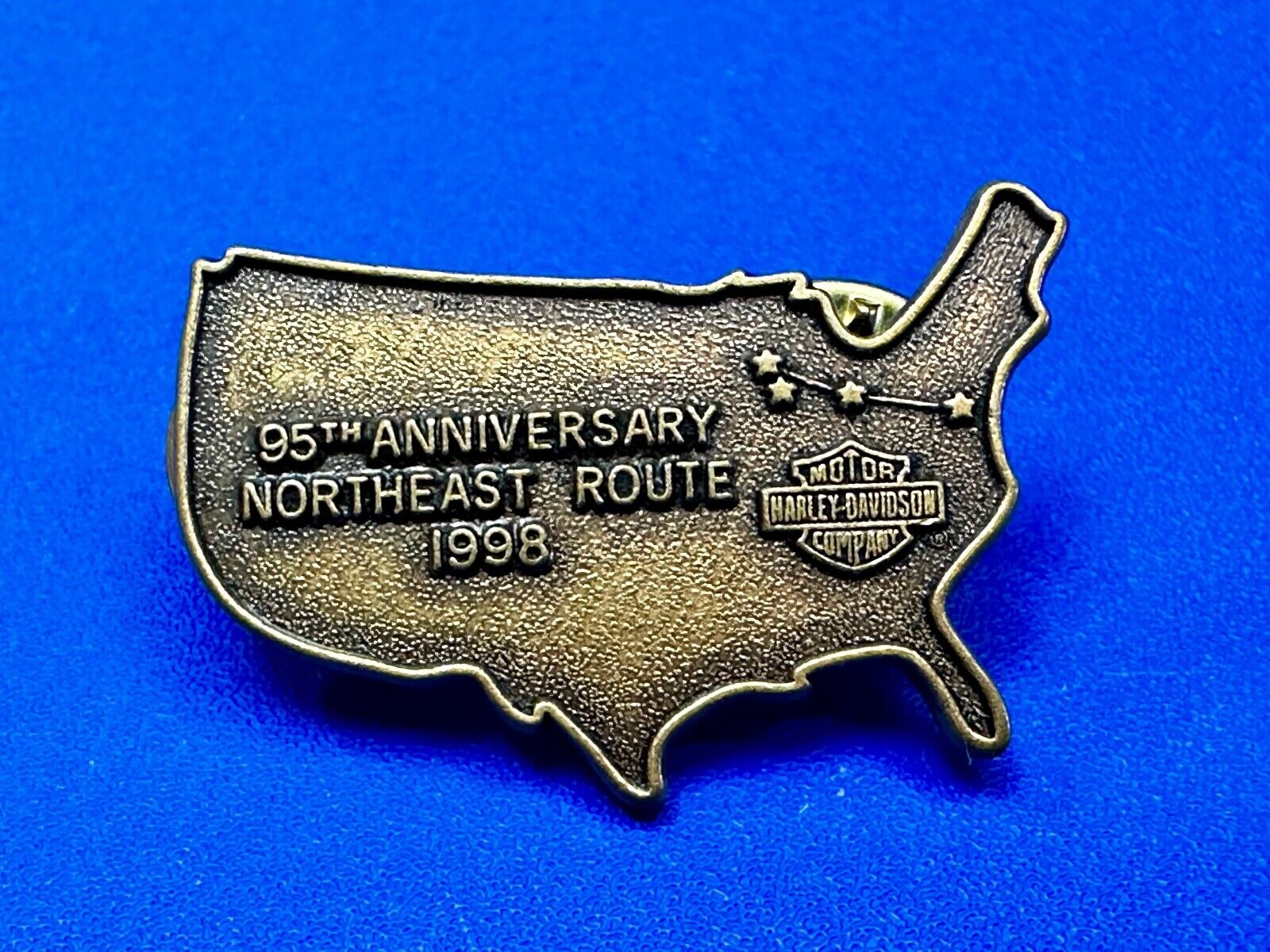 95th Anniversary Northeast Route 1998 USA Map Collectors Harley Davidson Pin