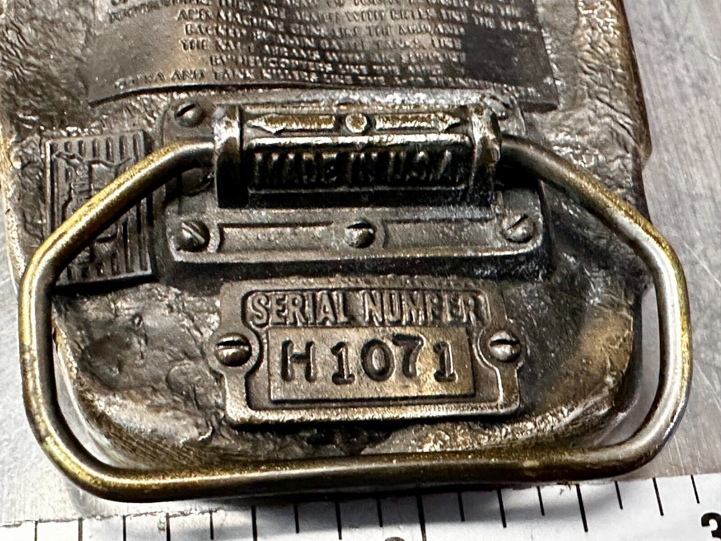 US Army Fire Power The Great American Buckle company Vintage Tank Helicopter