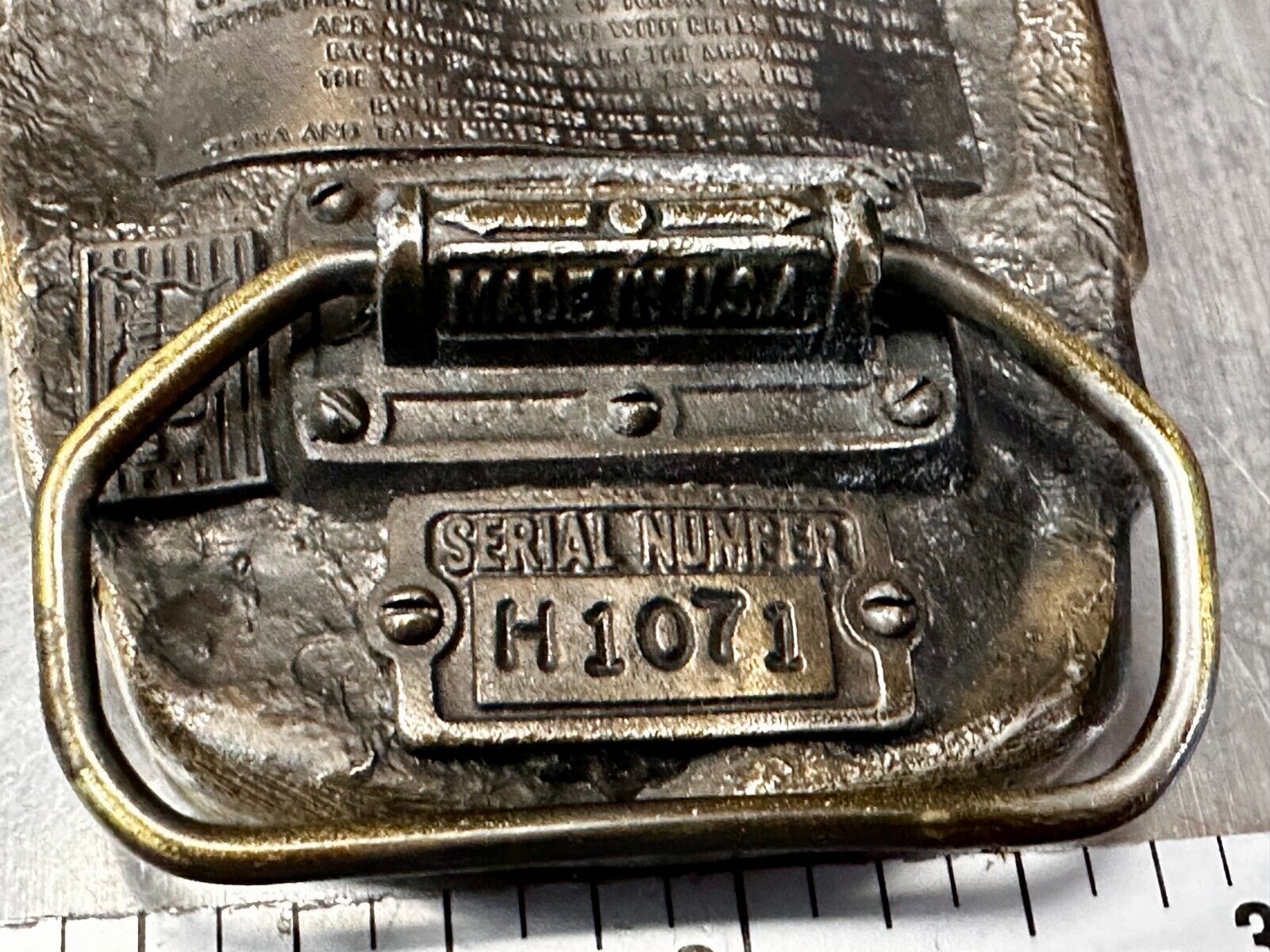 US Army Fire Power The Great American Buckle company Vintage Tank Helicopter