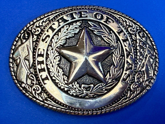 The Great State Of Texas Lone Star Commemorative Series Silver Color Belt Buckle