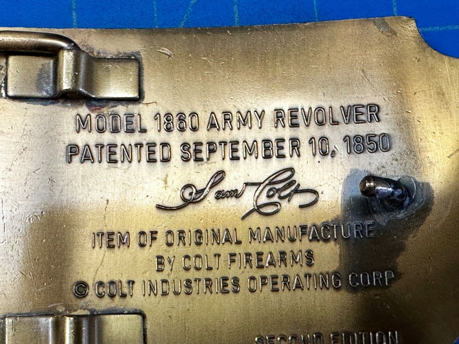 1980 Army Colt Revolvers Guns Firearms Vintage Sam Colt 44 cal Belt Buckle