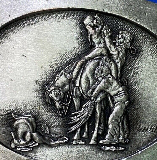 Teaching Future Rodeo Cowboys Grooming Belt Buckle Art Unique And Unknown To Me!