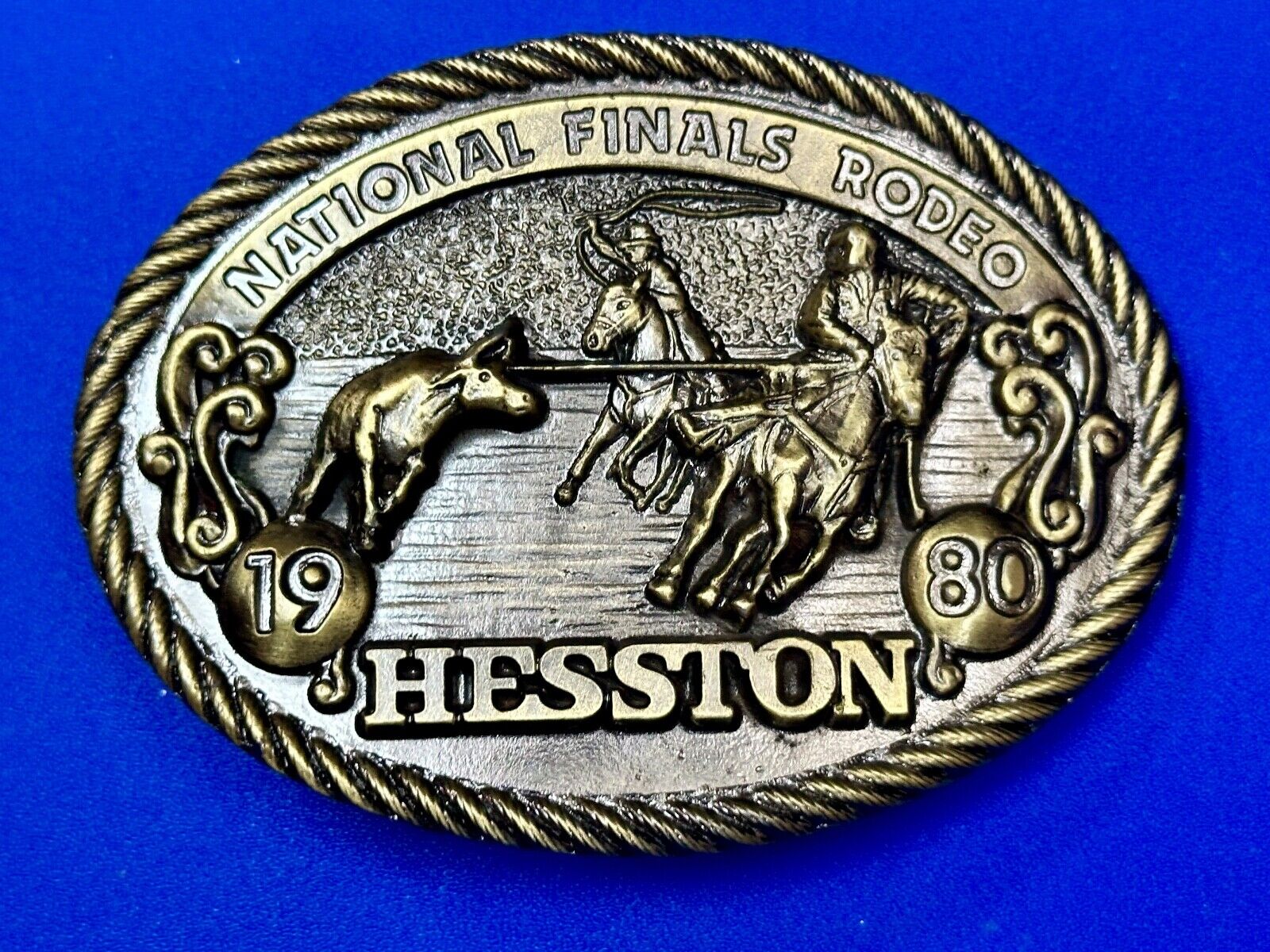 1980 Hesston National Finals Rodeo NFR Collectors Rodeo Cowboy Belt Buckle