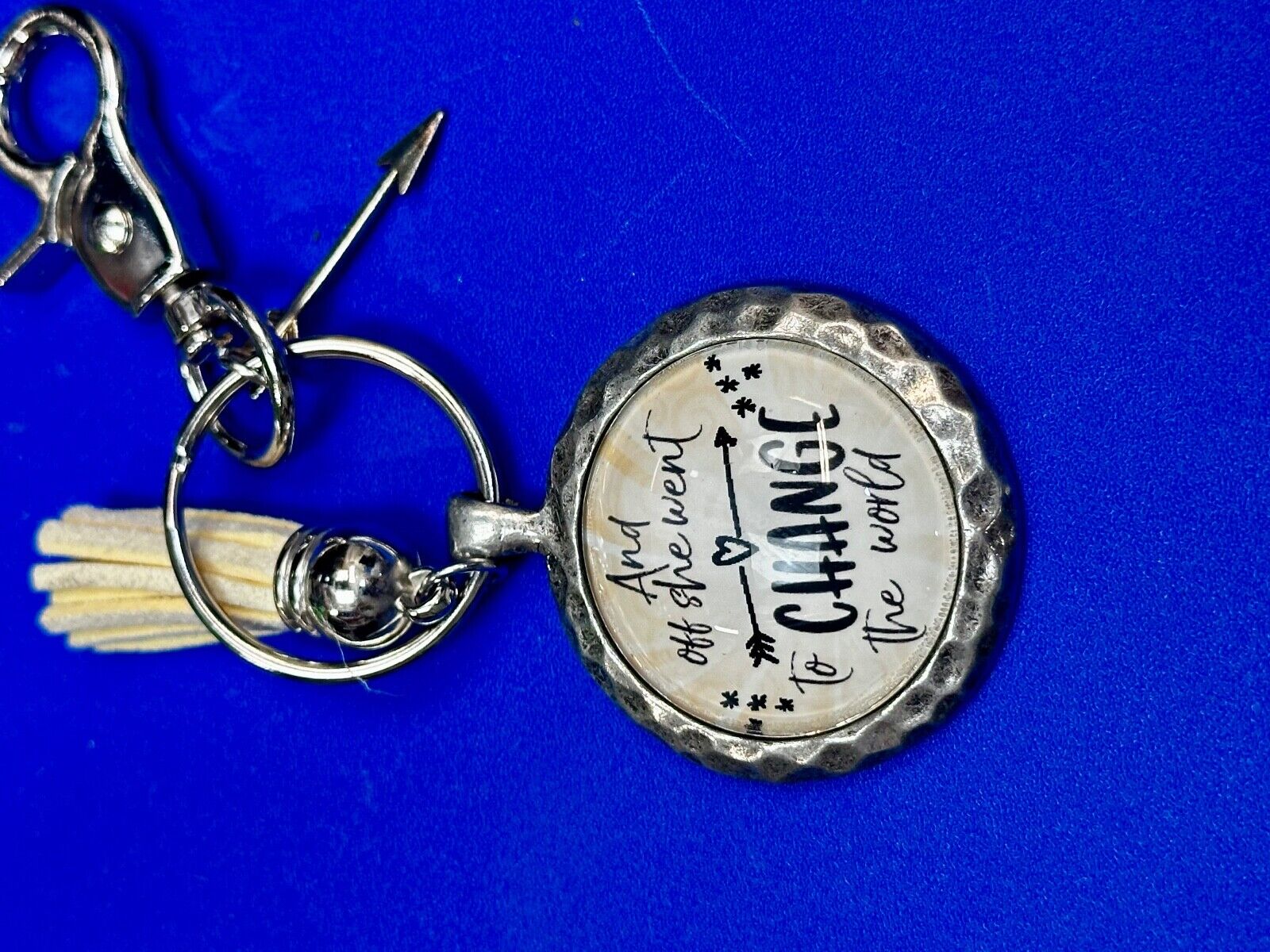 And Off She Went To Change The World Keychain, Key Ring by Urban Charm