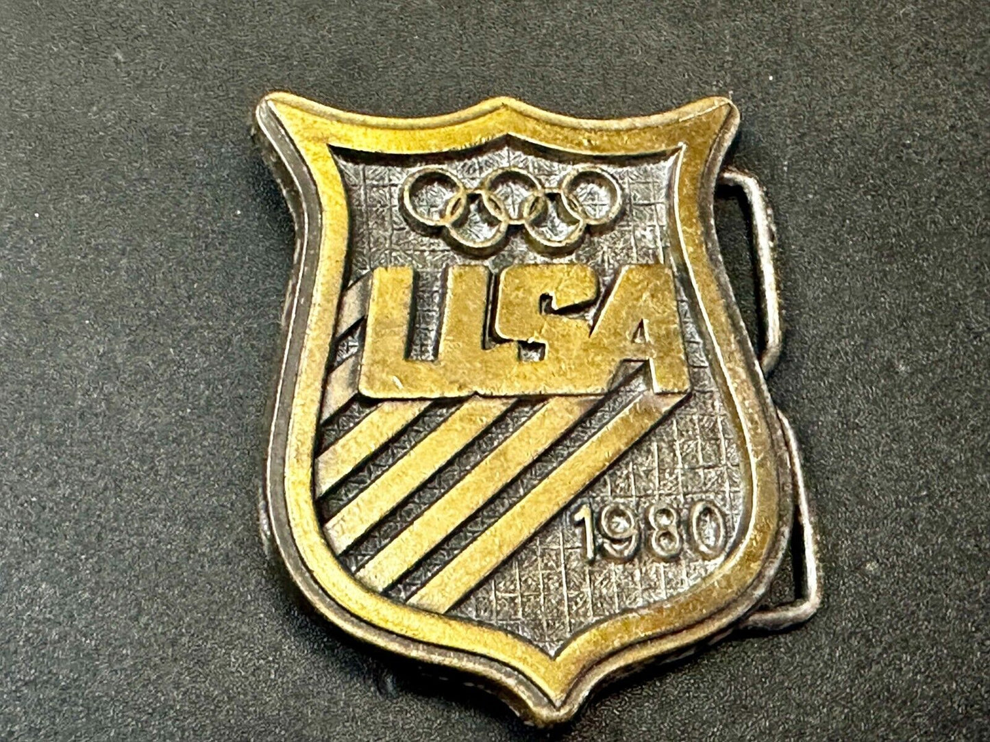 1980 USA Olympic Committee Vintage Paul Rollins Belt Buckle by RJ