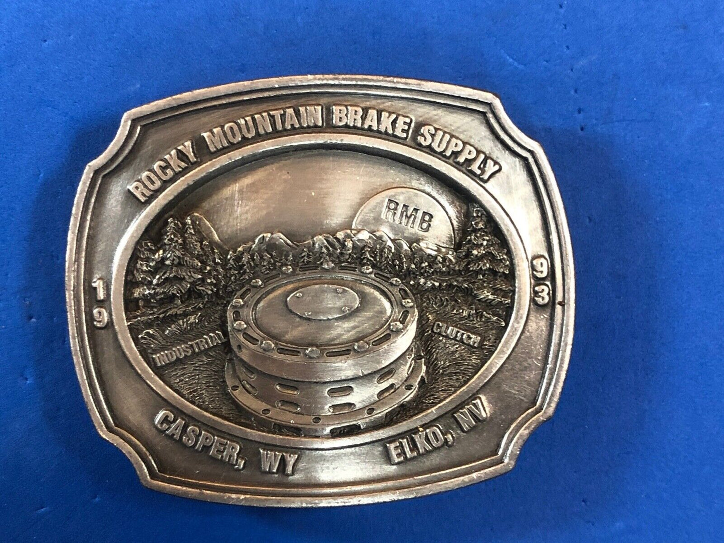 Vtg 1993, Rocky Mountain Brake Supply,  Casper WY, Elko NV, Siskiyou belt buckle