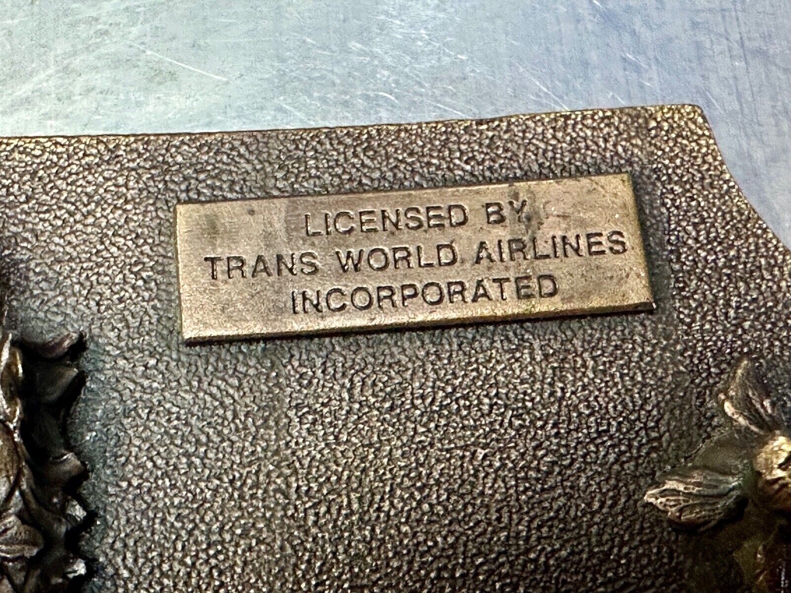 TWA Indian Head logo Transcontinental & western Airlines Air Inc belt buckle