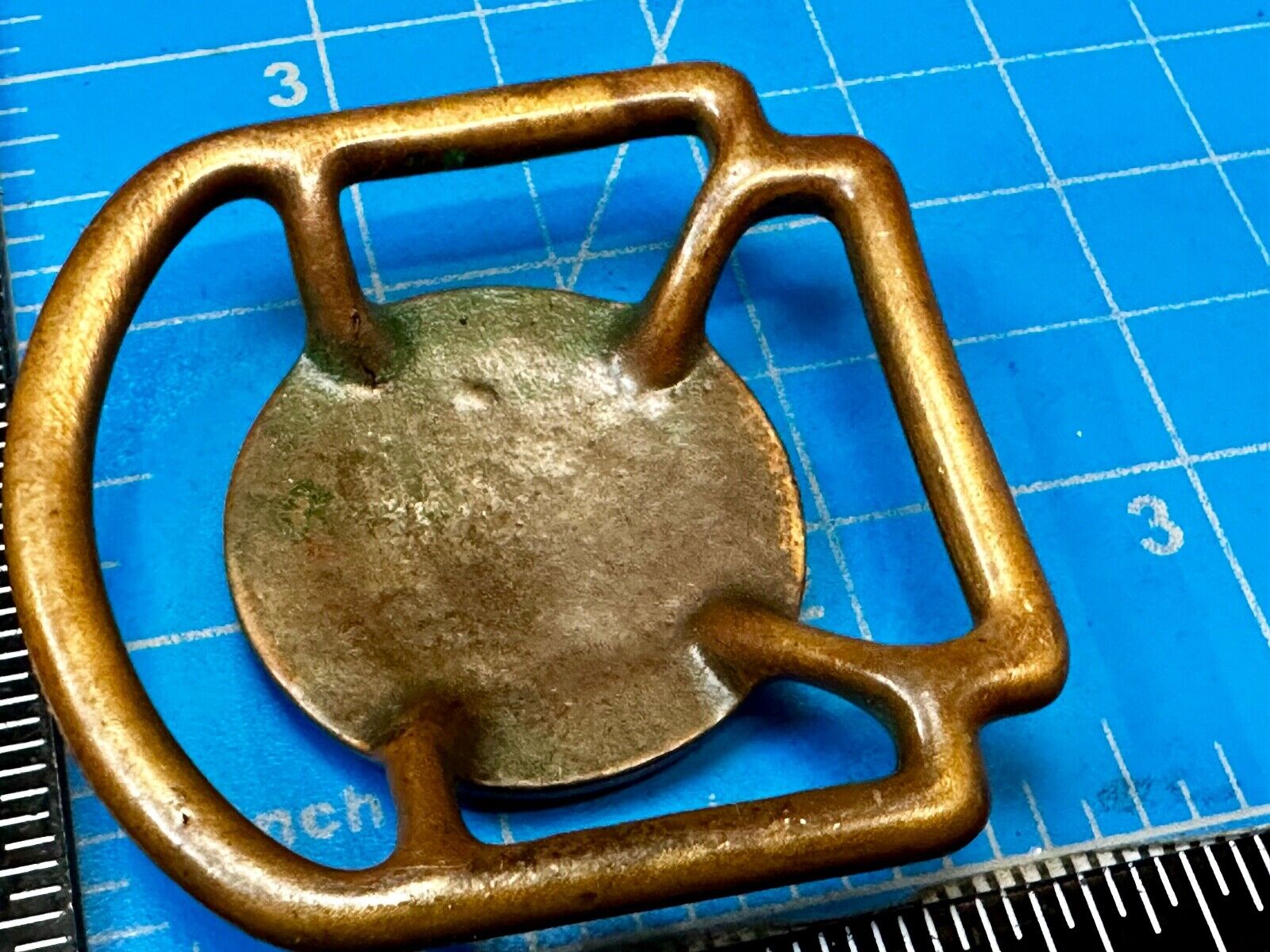 Unique Cutout Saw Waves RARE Hippie Boho Solid Bronze Belt Buckle Scarf Slide