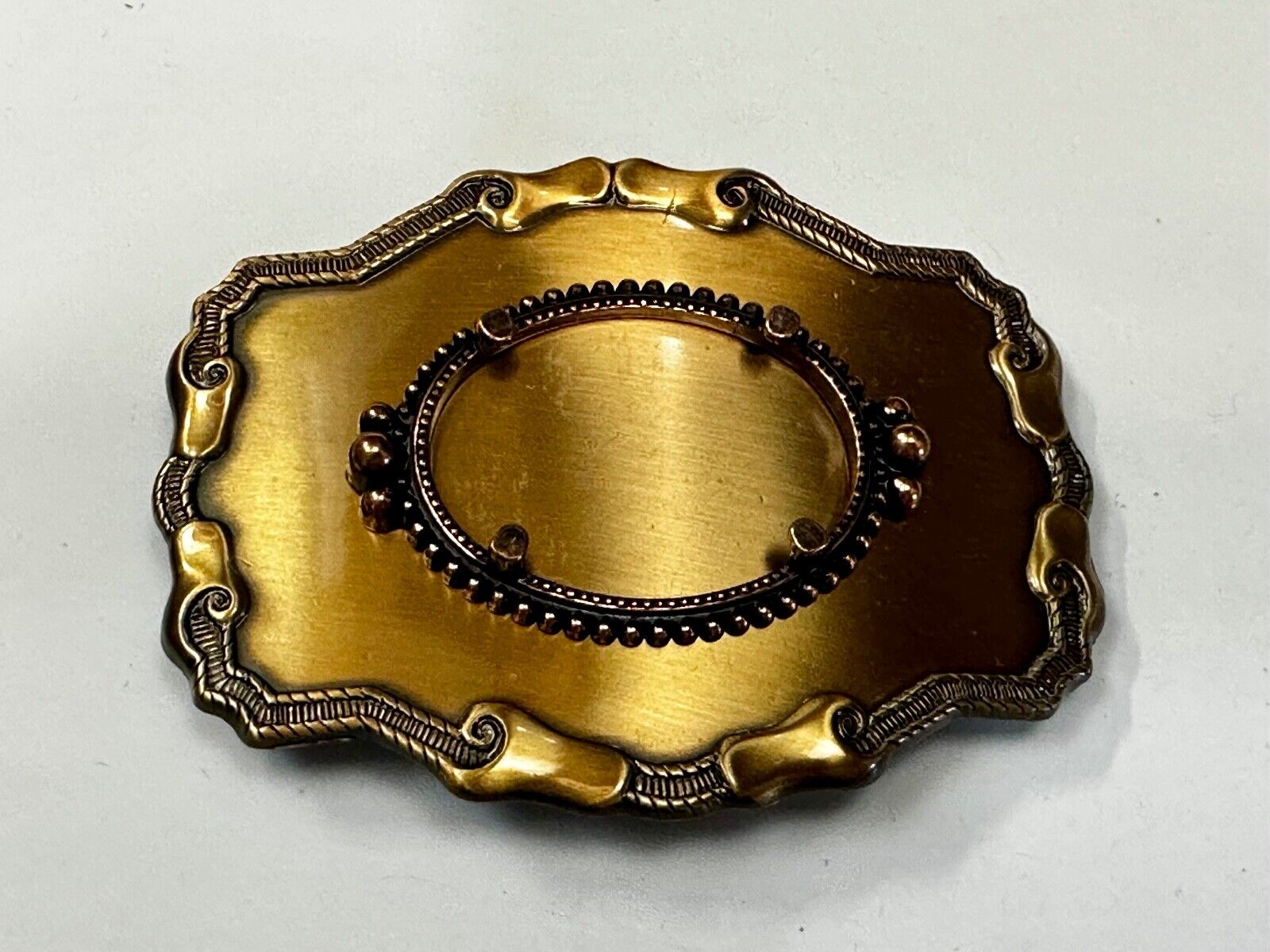30 x 40 mm Gold Color Western Blank Belt Buckle To Mount Your Cabochon Gem Stone