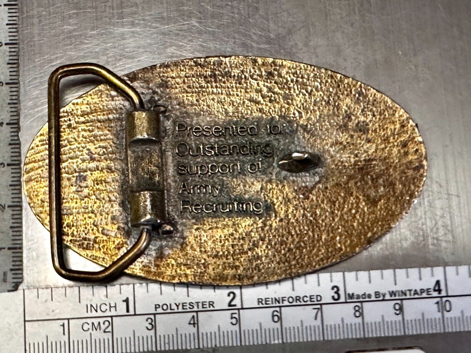 United States Us Army Recruitment Officers Award Vintage Belt Buckle