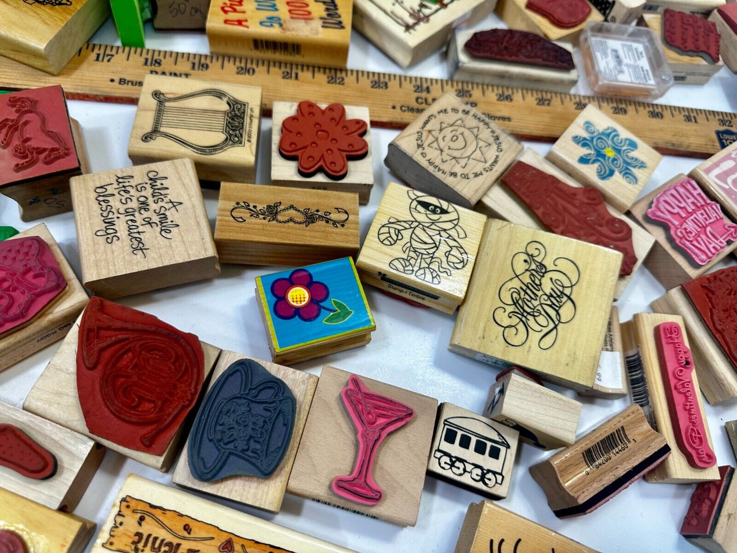 6.7 Pounds of Rubber Stamps HUGE LOT - Mostly NEW! Scrapbook Teachers SCORE!