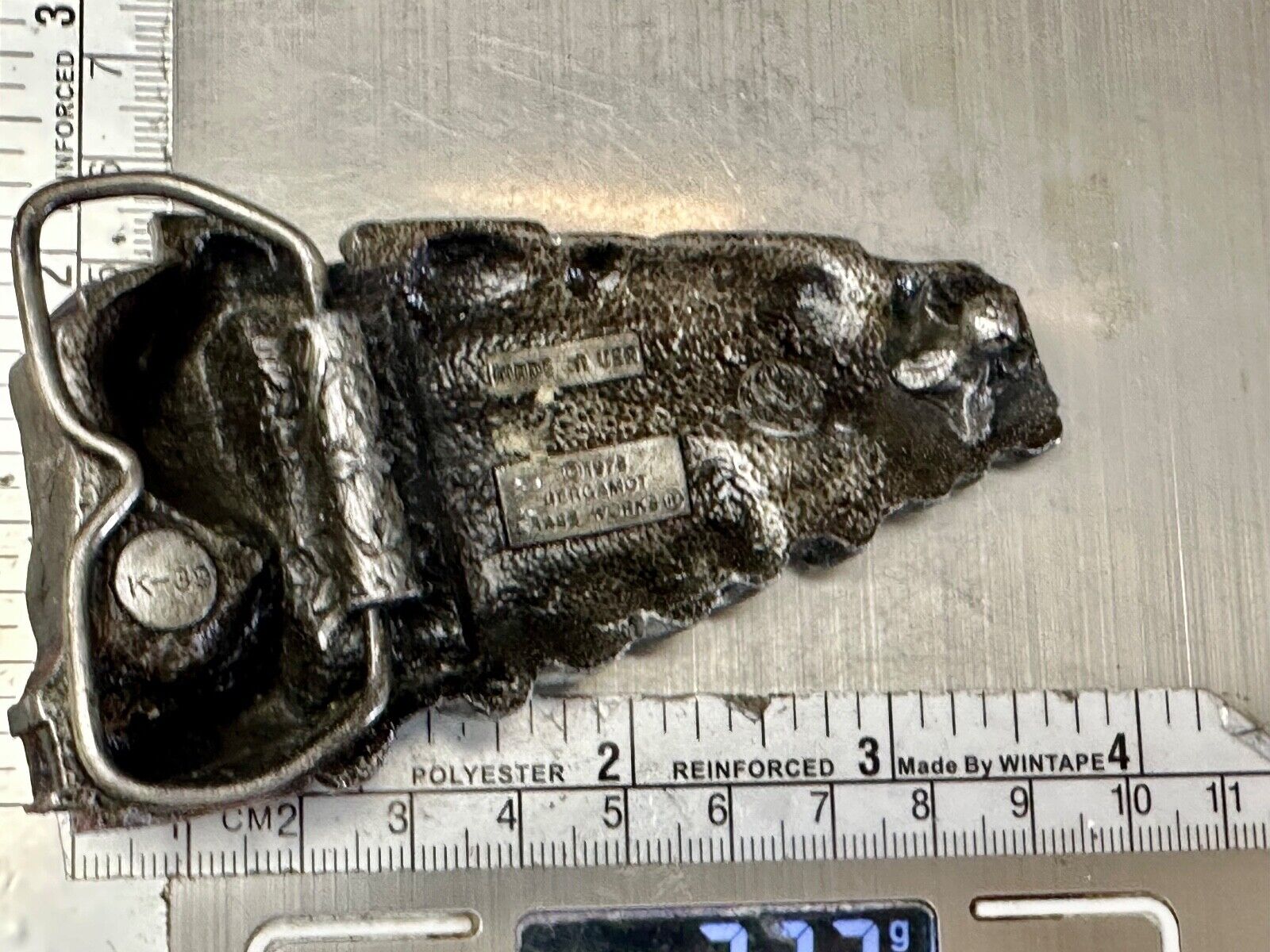 Train Steam Locomotive Vintage 1978 Cutout RR Bergamot Belt Buckle #1002
