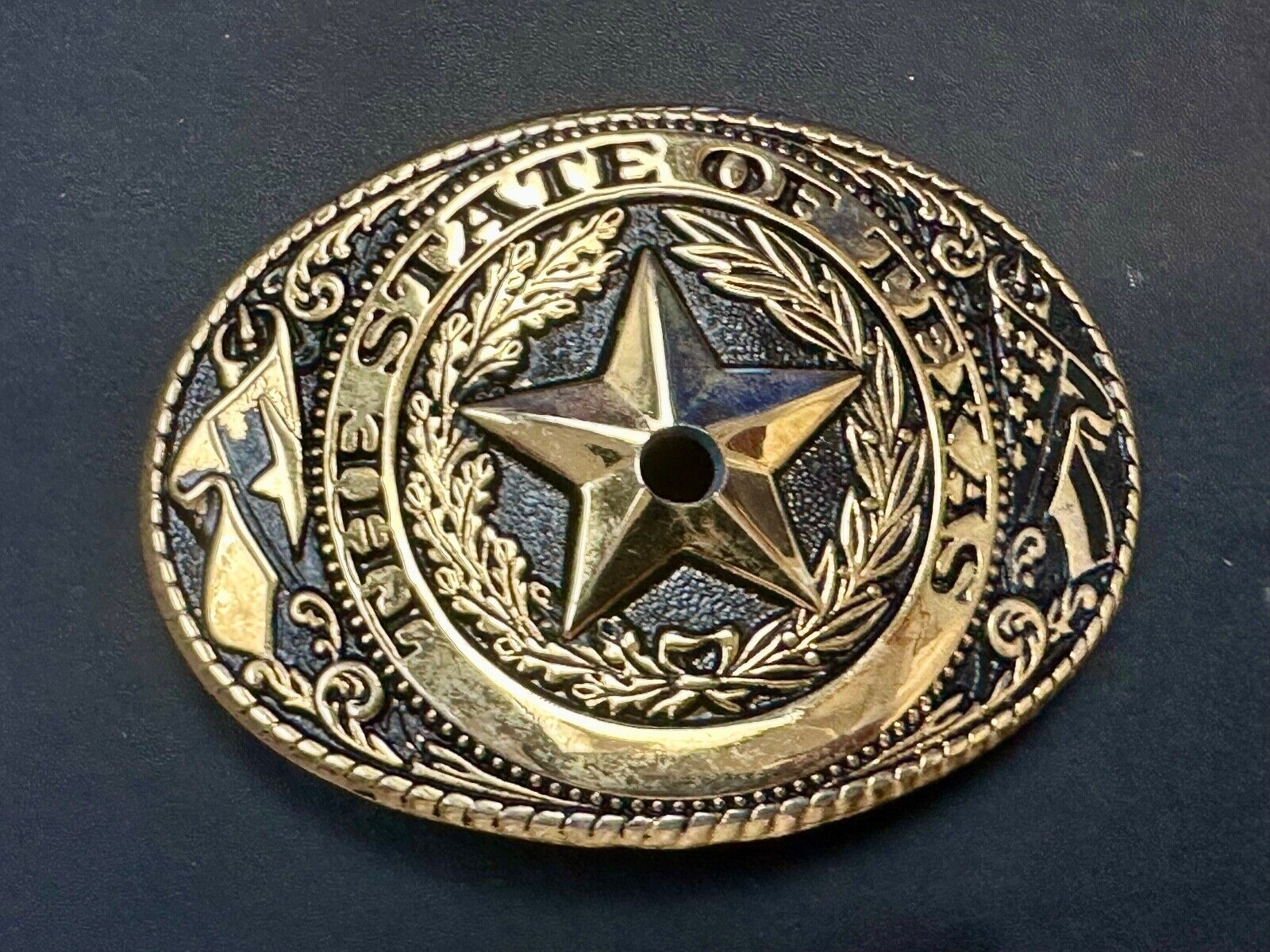 Texas - Lone Star Flags Seal - belt buckle  READY for your centerpiece