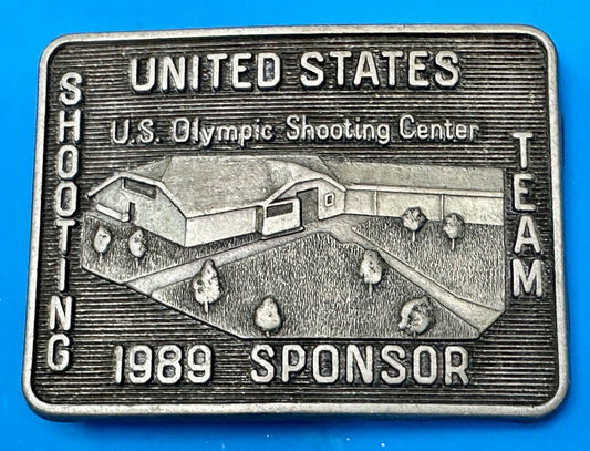 US Olympic Olympic Team 1989 Sponsor Shooting Center Belt Buckle