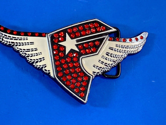 Beautiful Rhinestone? Letter  F Shape Logo With Wings 