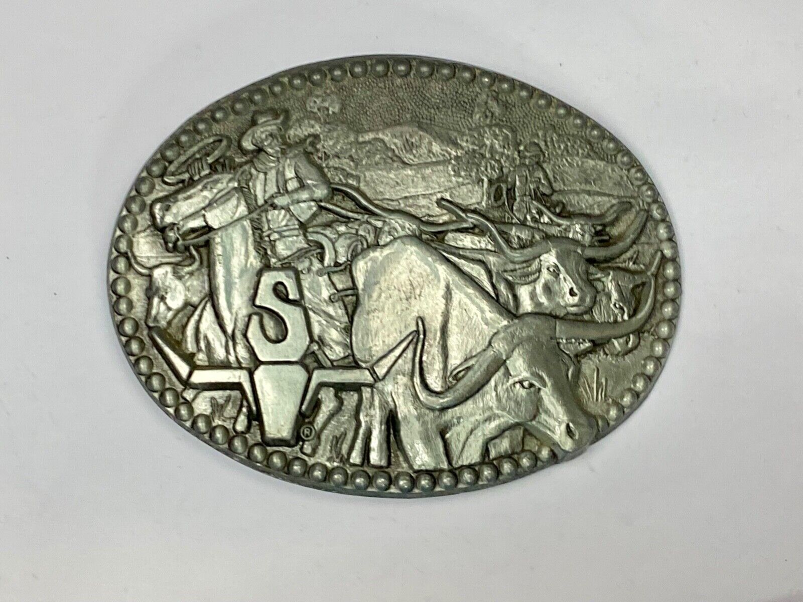 Vintage Award Design Medals Zee Series Rodeo Cowboys Belt Buckle 