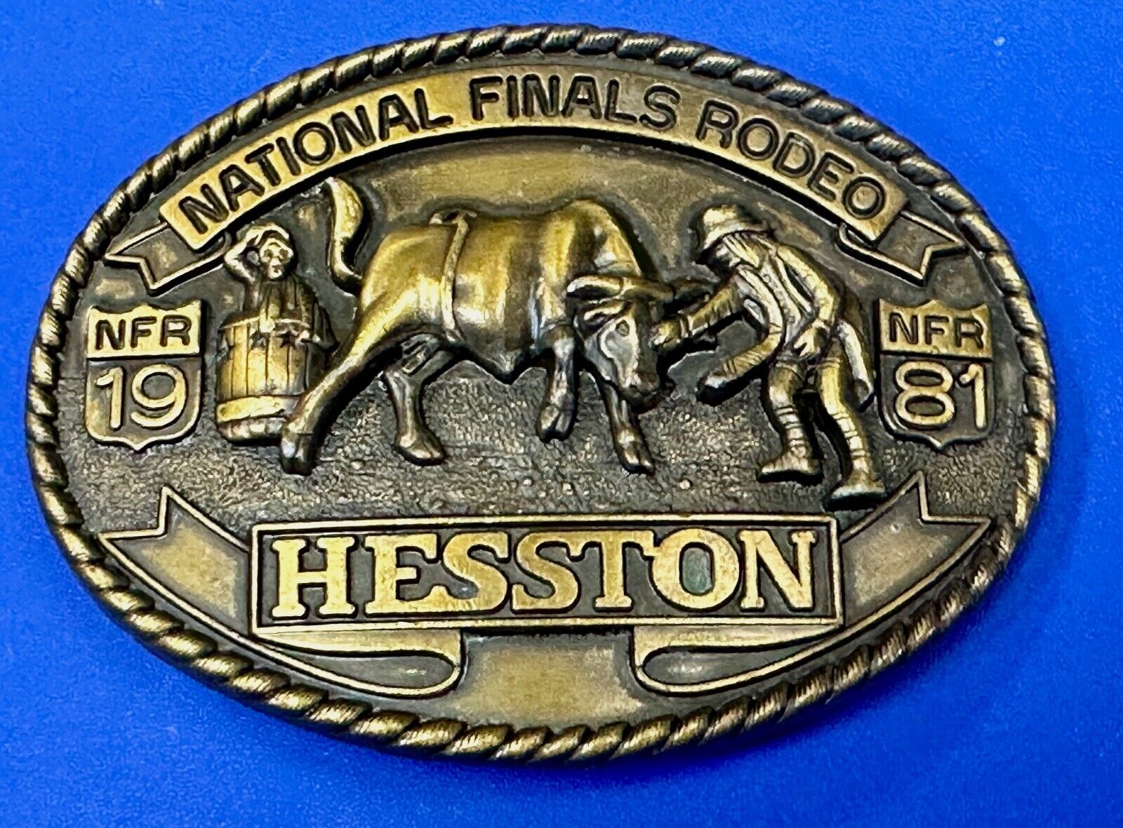 1981 Hesston National Finals Rodeo NFR Limited Edition Collectors Belt Buckle