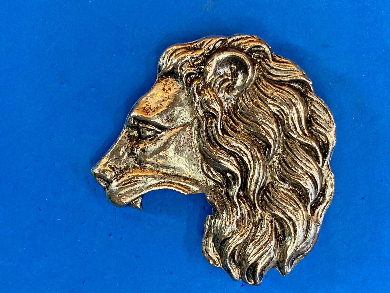 Vintage Lions Maine Figural Cut Out Head Bust Clip Belt Buckle 