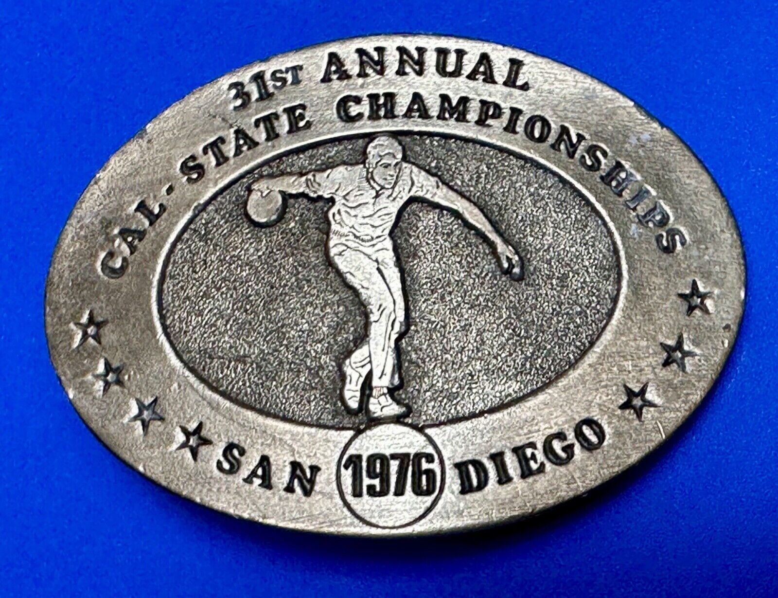 31st State Annual California Championship San Diego 1976 Bowling Belt Buckle