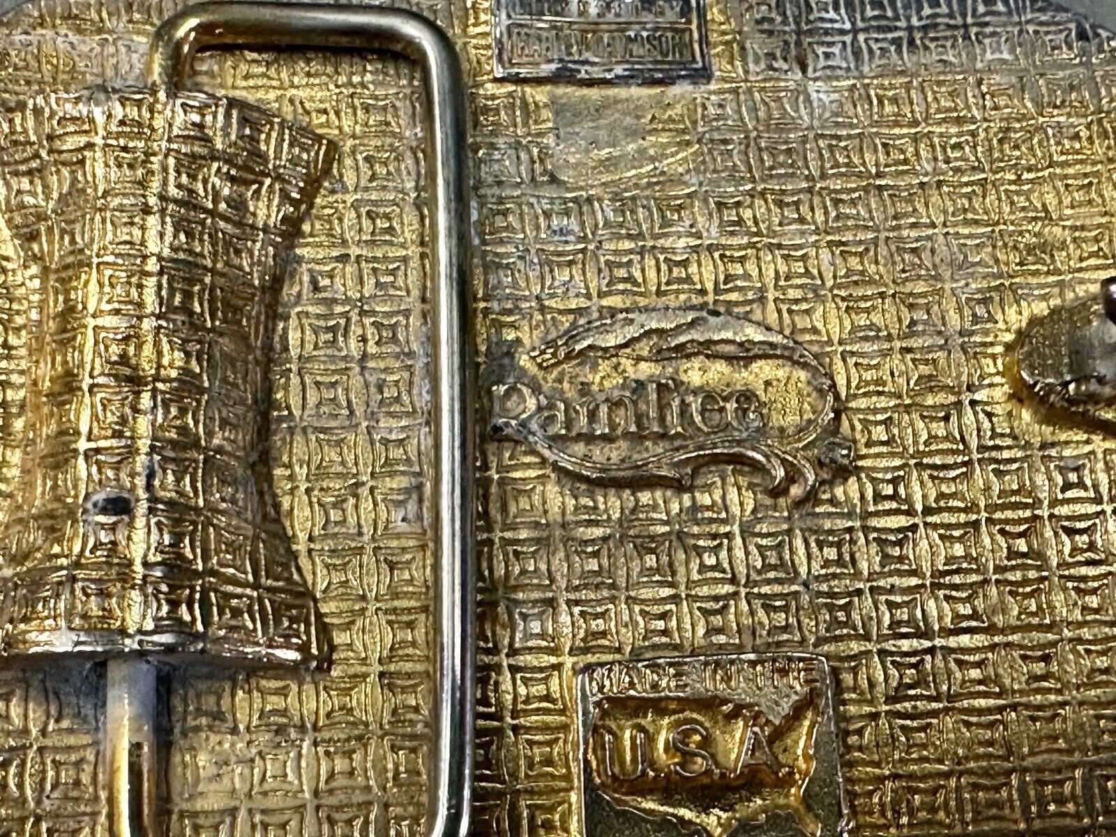 Twin Eagles Harley Davidson Motorcycles 1903 - Vintage 70's Raintree belt buckle