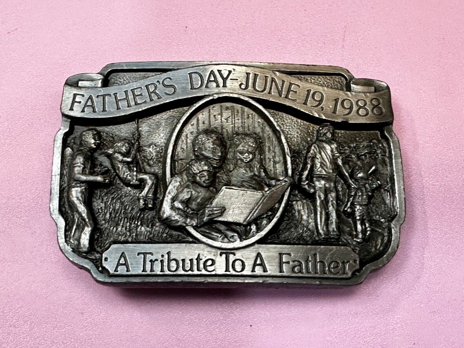 A Tribute to a Father Dad - Vintage Father's Day 1988 Belt Buckle by Creative