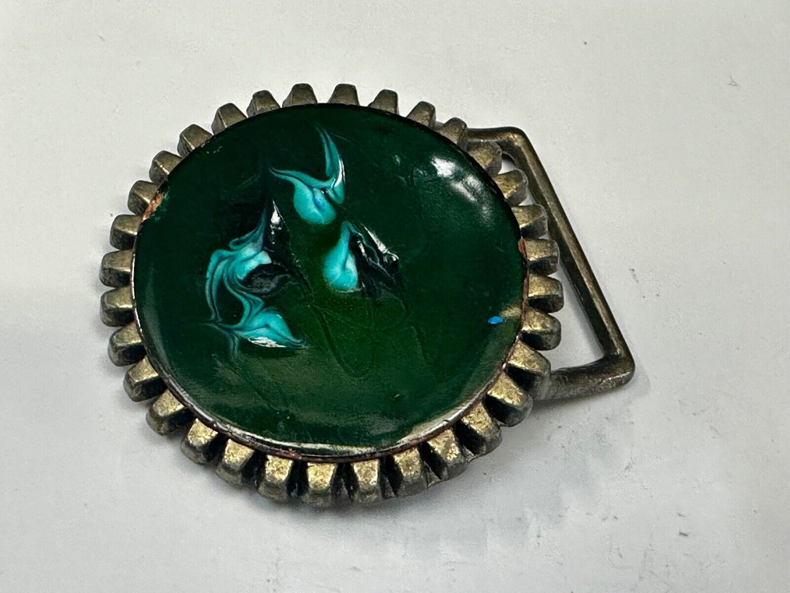 Artisan Metalworker Green Email Art Project - Beautiful Vintage Belt Buckle