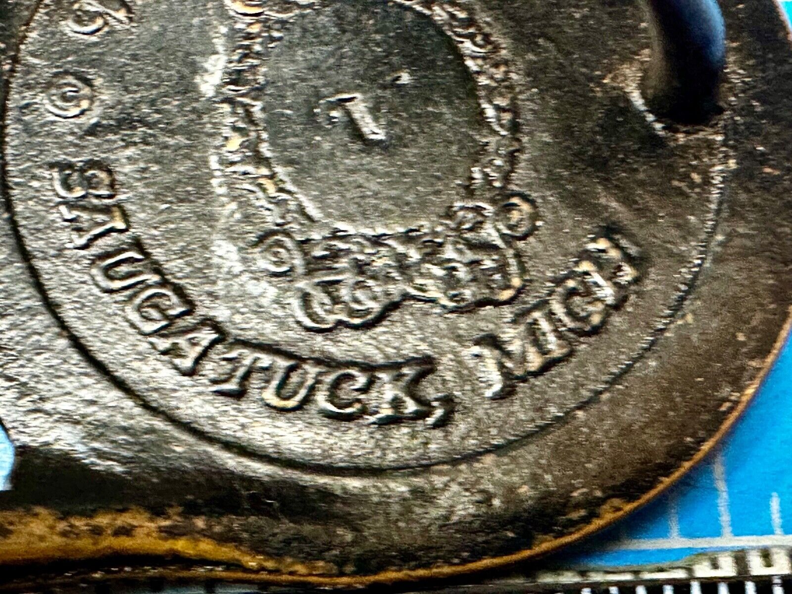 Valleau Studio Olive Branch Floral Theme  Saugatuck Michigan brass belt buckle