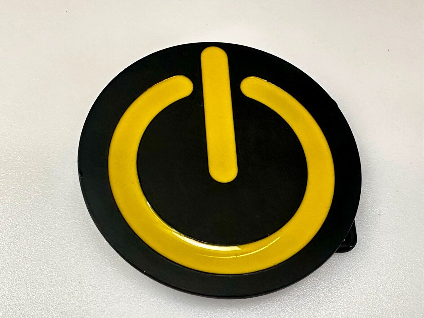 Power On Off Button Shutdown Electronics Computer Yellow Black Color Belt Buckle