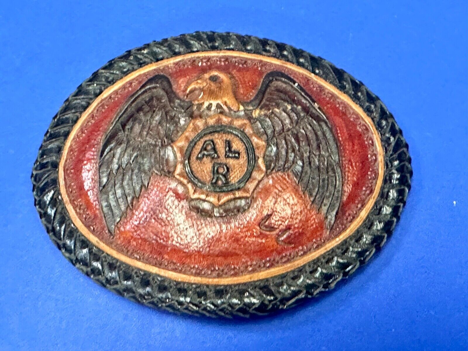 ALR American Legion Riders - Eagle Emblem on large leather belt buckle