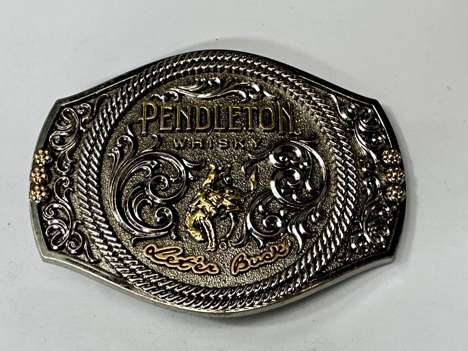 2021 PENDLETON Whisky Let'er Buck Rodeo Cowboys Montana Silversmiths Belt Buckle