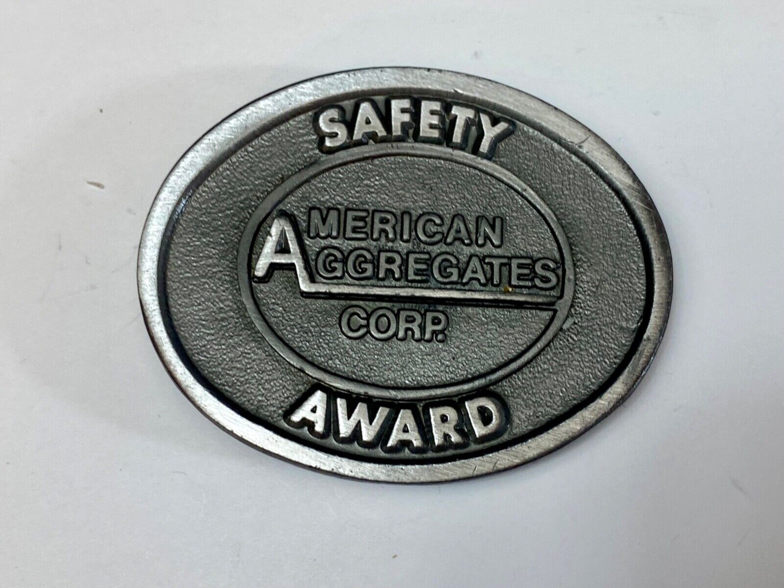 American Aggregates Vintage Safety award belt buckle by Hit-Line USA