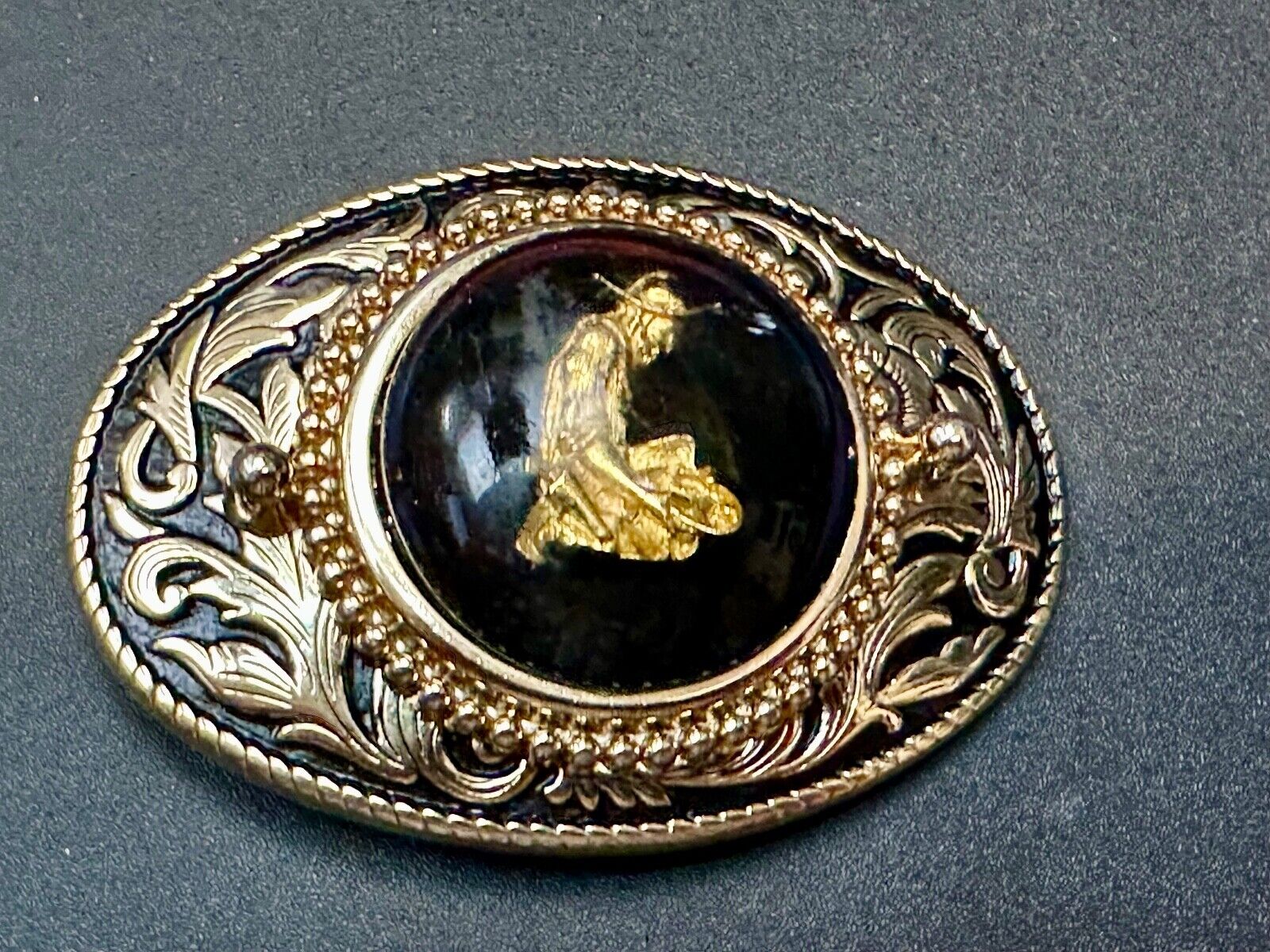 Artisan Gold Panning Beautiful centerpiece in Vintage western Belt Buckle