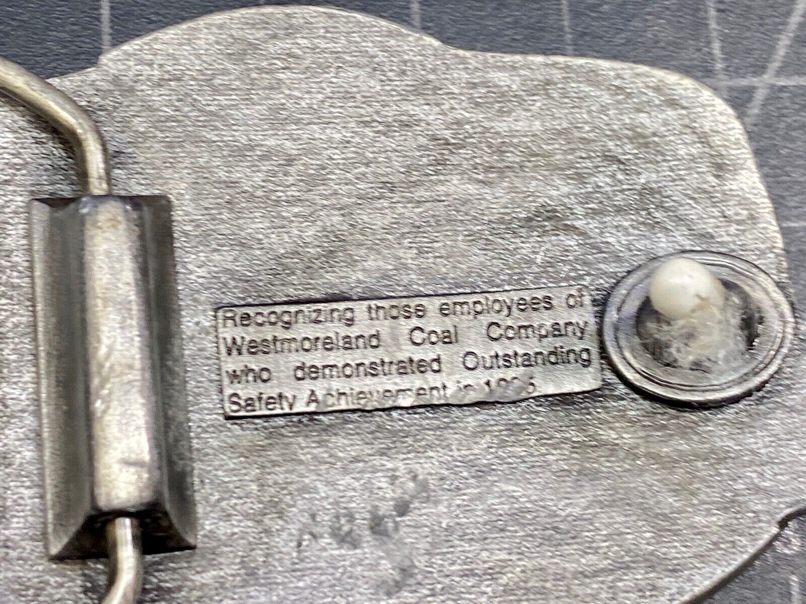 Vintage 1985 Westmoreland Coal Mining Company Directors Safety Award Belt Buckle