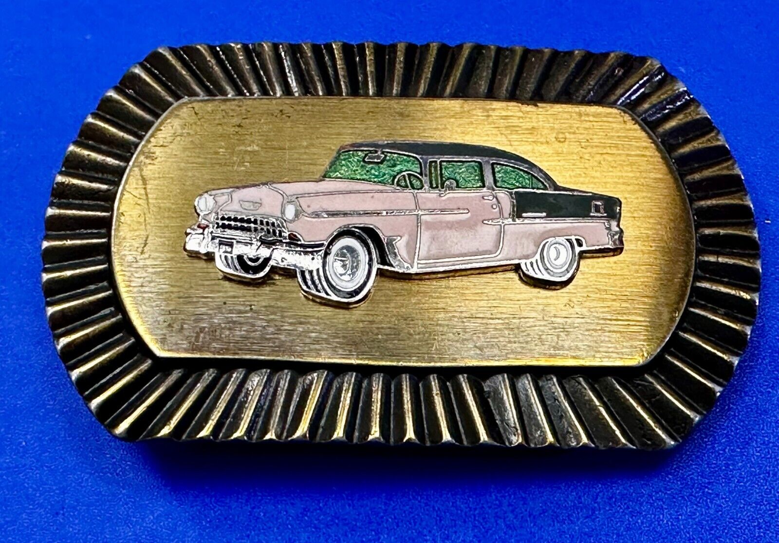 1955 Chevrolet Bel Air?  Sport Coupe Model Centered Car Collectors W Belt Buckle