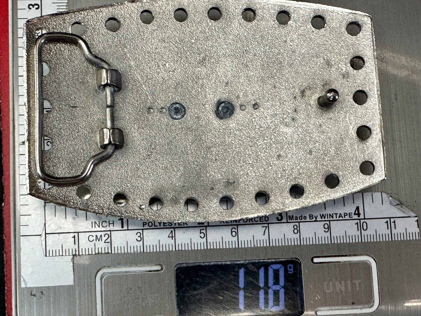 vintage Heavy large LONGHORN - Distinct hole boarder belt buckle