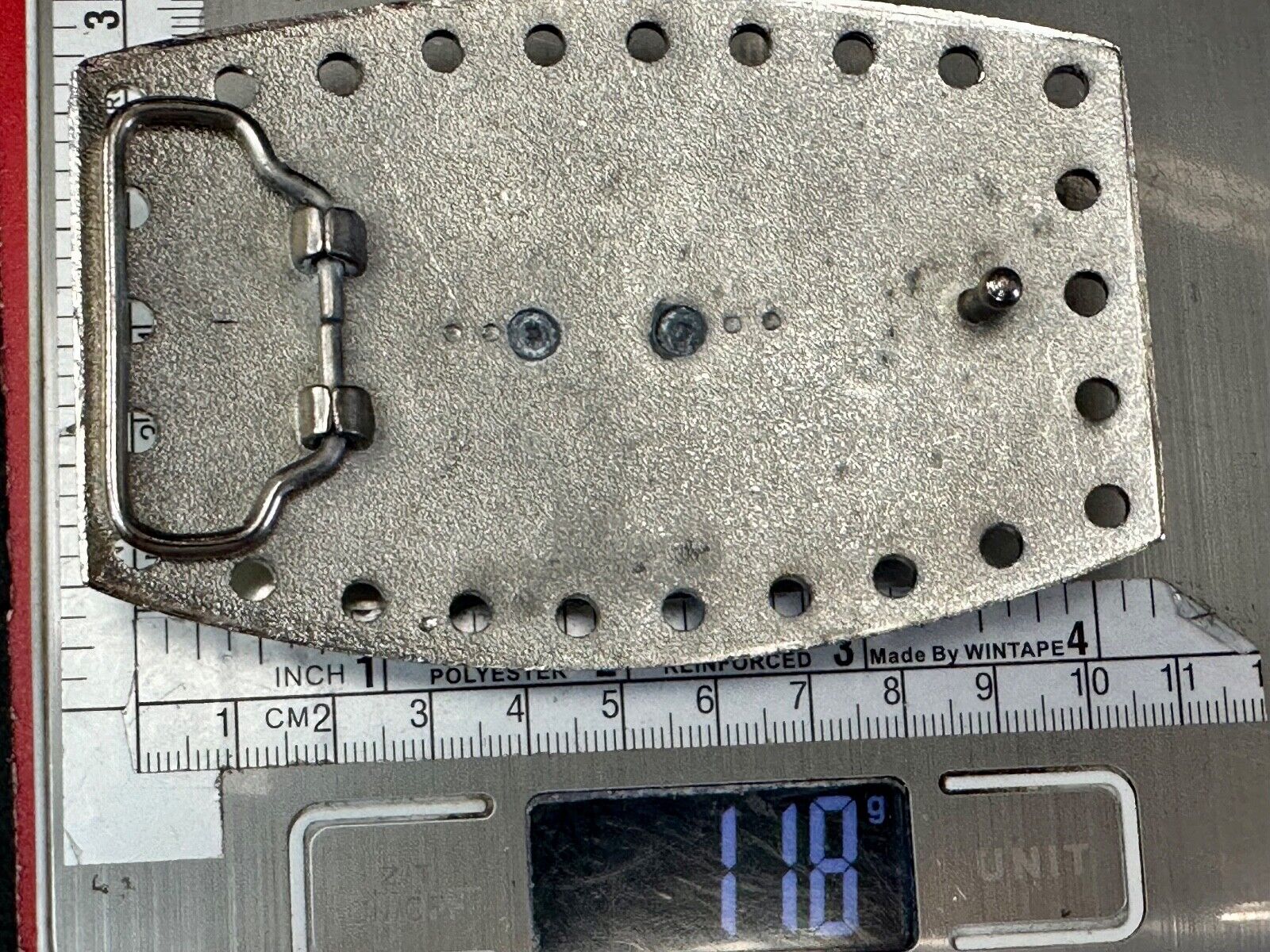vintage Heavy large LONGHORN - Distinct hole boarder belt buckle