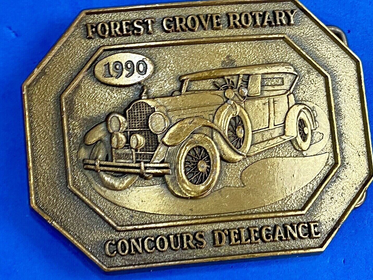 Vintage Forest Grove Rotary belt buckle Concours d'Elegance souvenir cars 