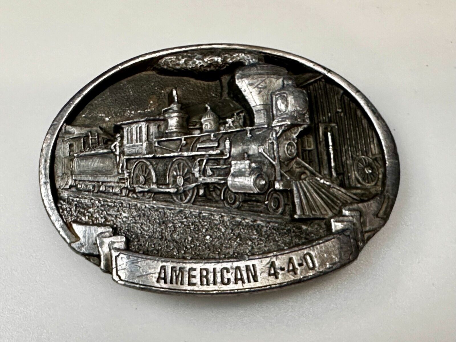 American 4-40 RailRoad Train Car Vintage 1987 Commemorative Belt Buckle C+J