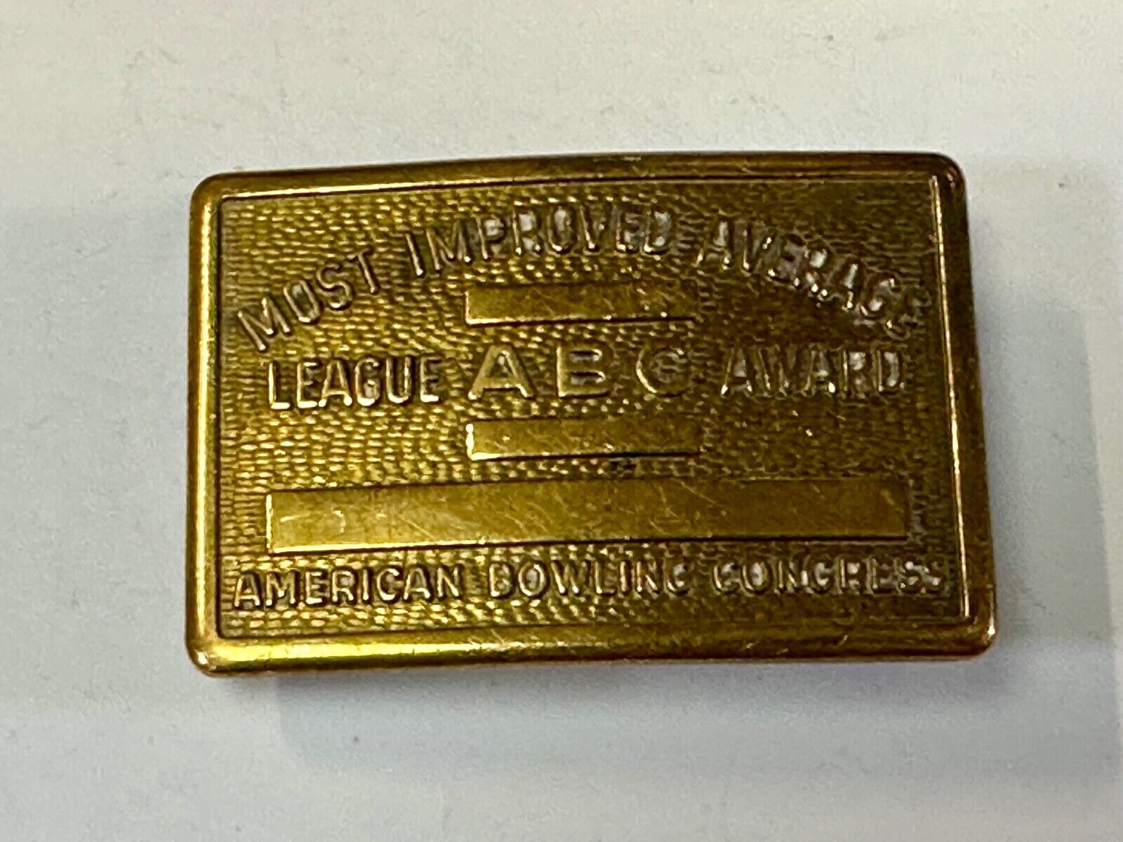 American Bowling Congress BLANK ENGRAVABLE Belt Buckle  - Most Improved Average