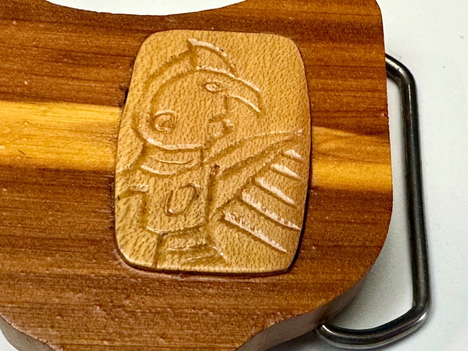 Artisan OHIO state cutout Custom Project wood Belt Buckle Sports fan?