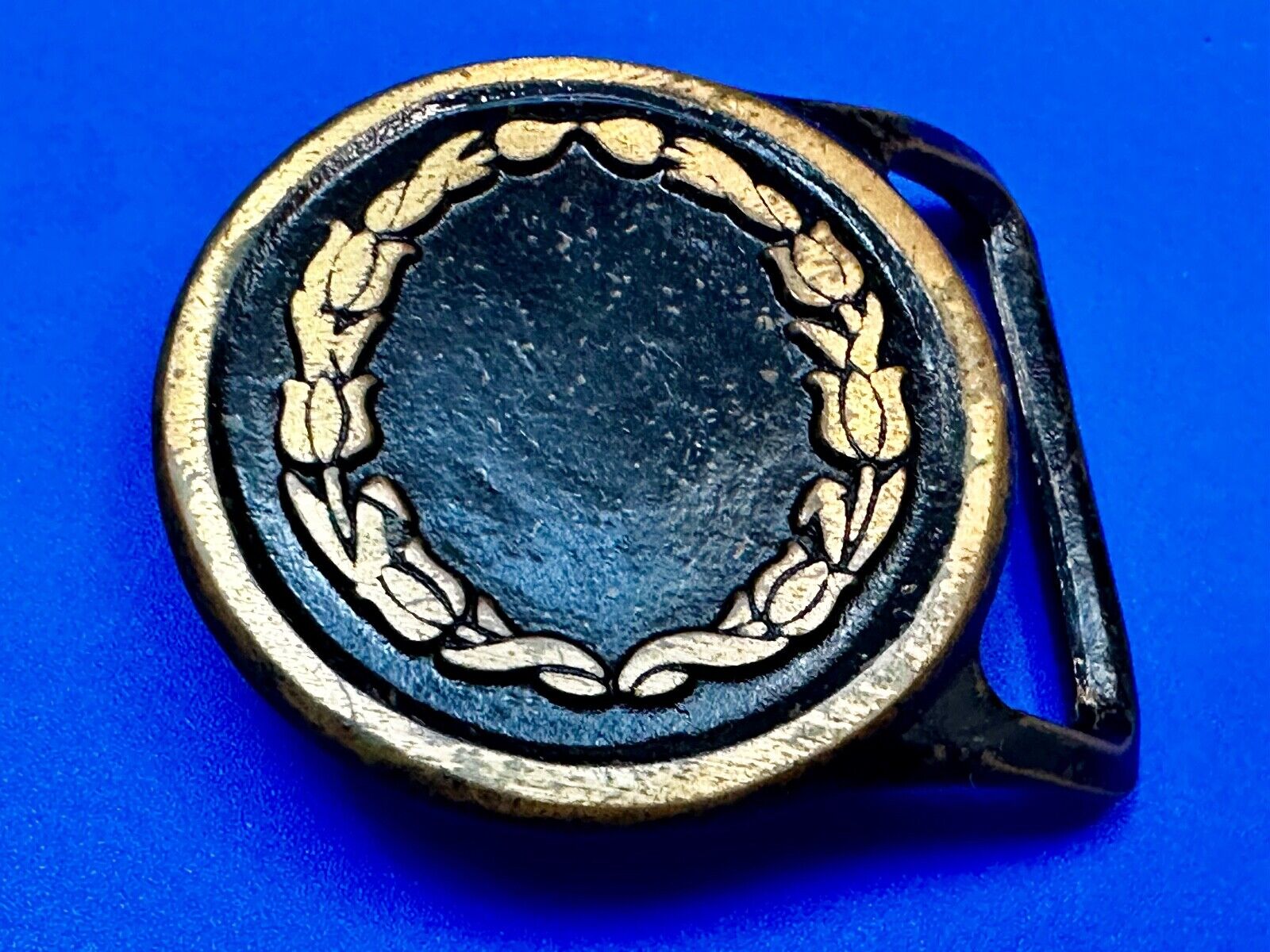 Valleau Studio Olive Branch Floral Theme  Saugatuck Michigan brass belt buckle