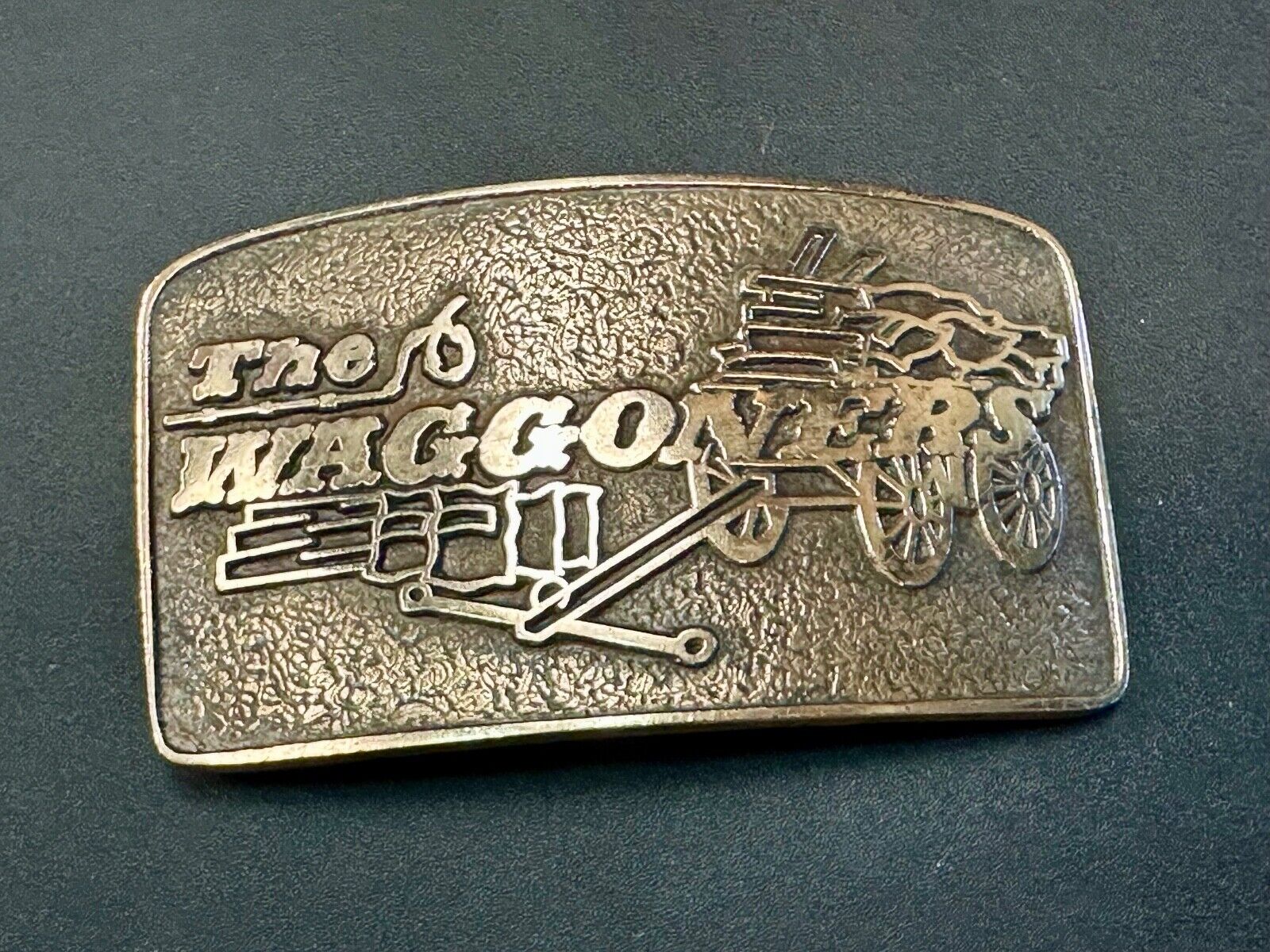 The Waggoners Vintage Trucking company advertising solid bronze belt buckle