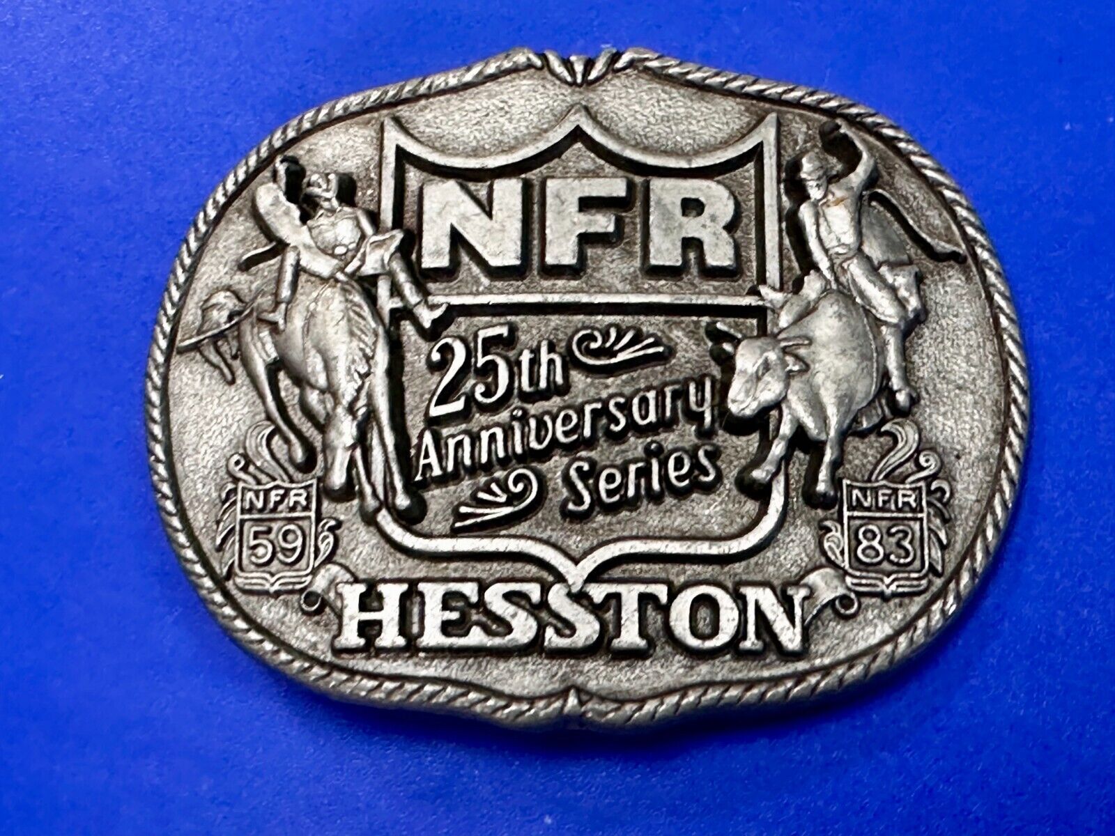 25th Anniversary  NFR Hesston National Finals Rodeo Cowboy Belt Buckle