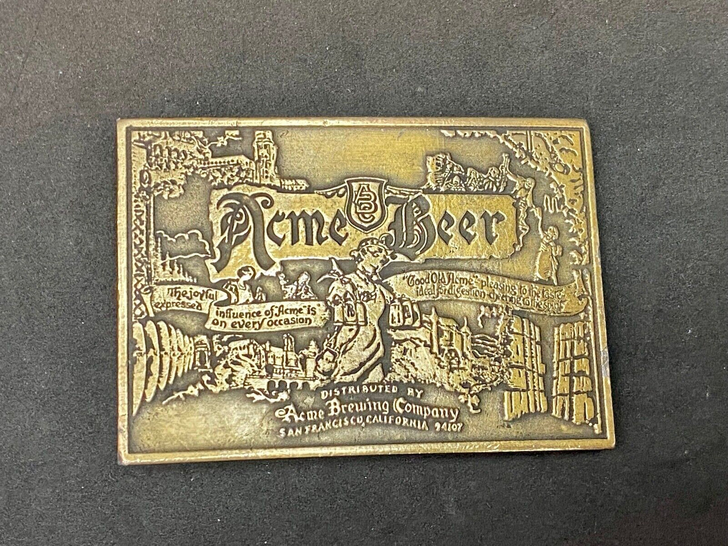 Acme Beer Brewing Company Collectors Hpc Belt Buckle San Fransisco California 