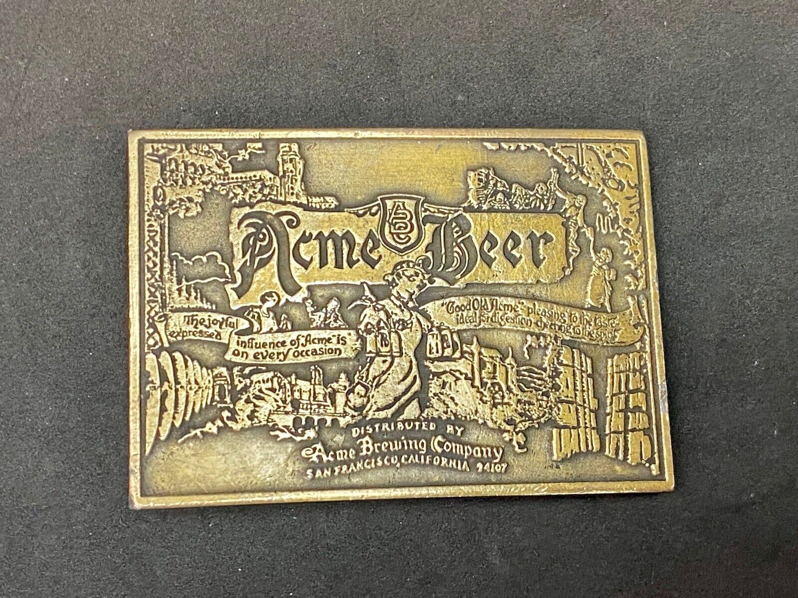 Acme Beer Brewing Company Collectors Hpc Belt Buckle San Fransisco California 